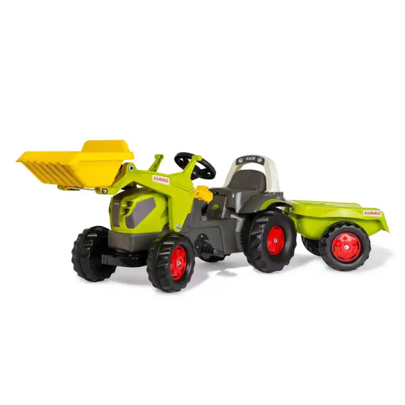 Tracteur à pédales Rollykid Claas Axos 240 avec pelle et remorque – Rollytoys 025169 Acheter Direct