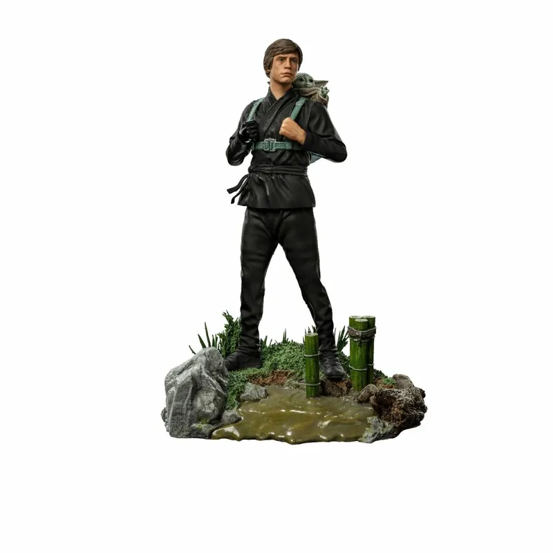 Dernier Modèle IRON STUDIOS - Luke Skywalker and Grogu Training 1 10 BDS Art Scale 1/10 - Star Wars The Book of Boba Fett Figurine