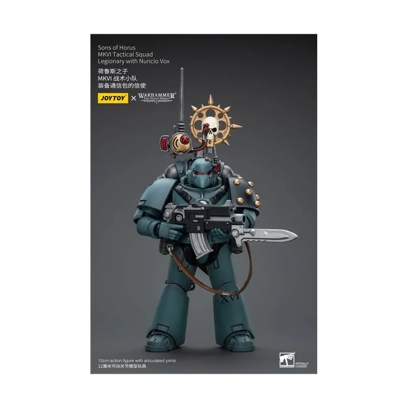 Populaire JoyToy Space marines - Sons of Horus - MKIV Tactical Squad Legionary with Legionary with Nuncio Vox 1/18 - Warhammer 40K Figur