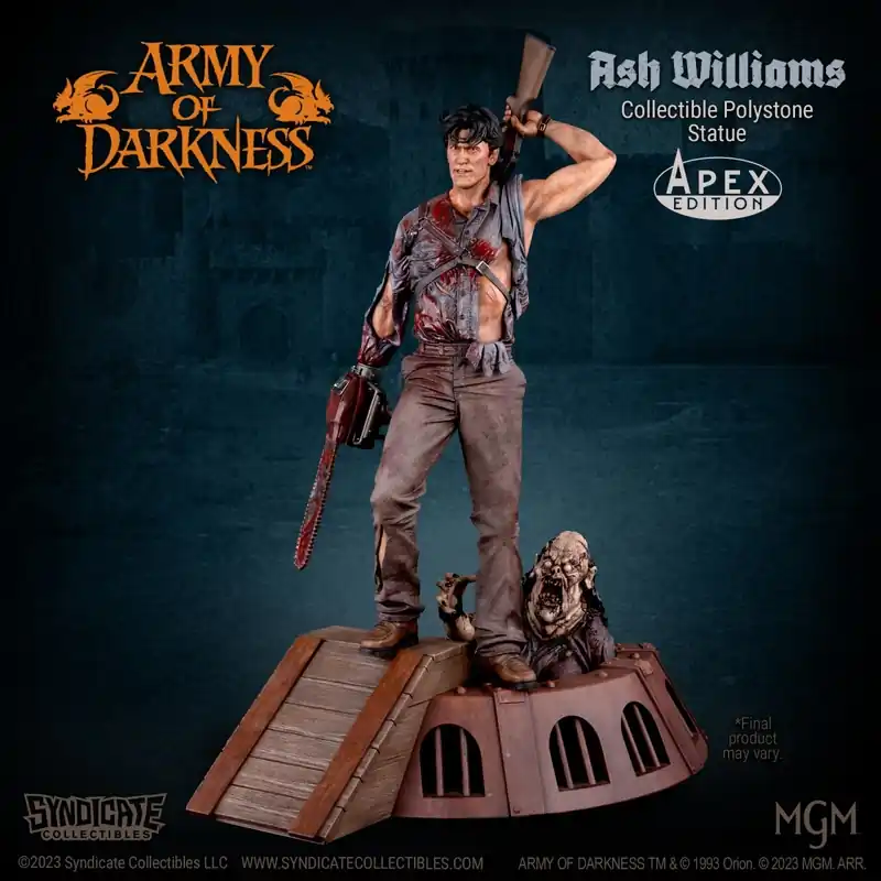 Commander Maintenant Syndicate Collectibles – Evil Dead Army of Darkness – Ash Williams Premium Statue 1/4 Apex Edition Figurine