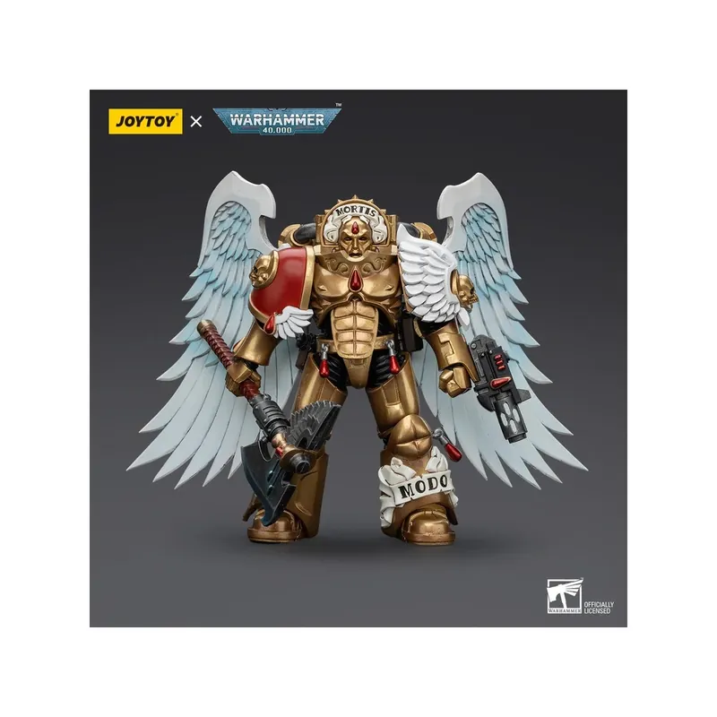 JoyToy Space Marines - Blood Angels Sanguinary Guard - Sanguinary Guard with Encarmine Axe and Inferno Bolter 1/18 Figurine Solde