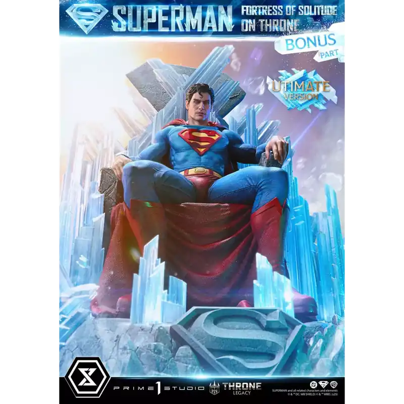 Prime 1 Studio DC Comics Throne Legacy Collection - Superman Fortress of Solitude on Throne Ultimate Bonus Version Prix Bas