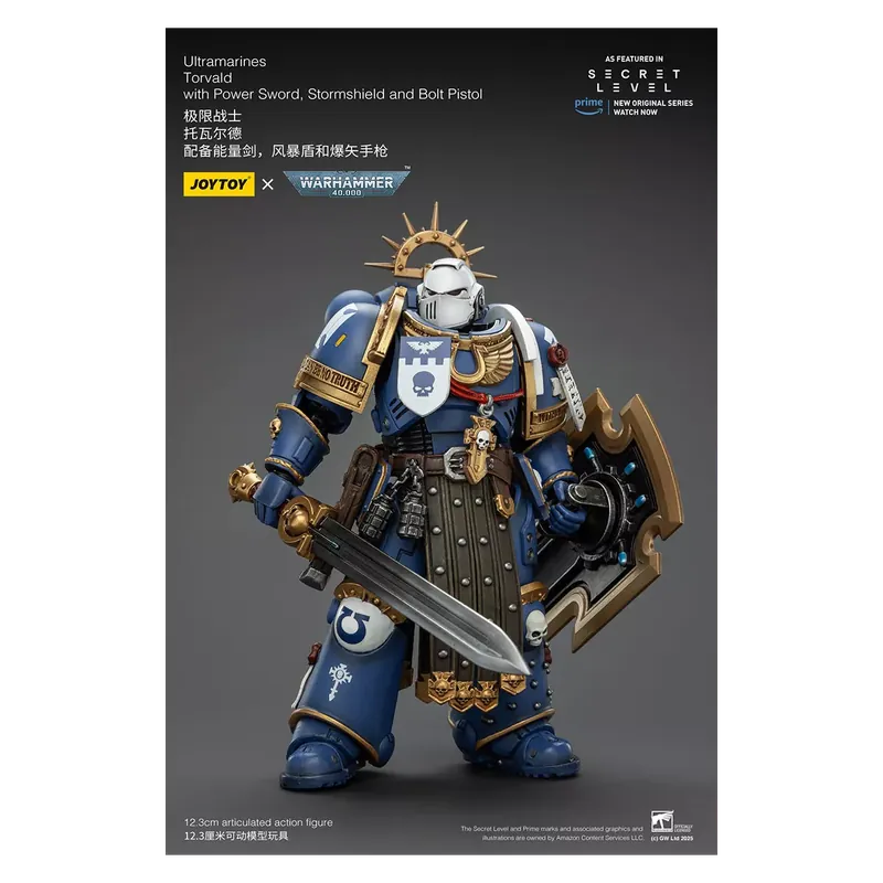 JoyToy – Secret Level – Ultramarines Torvald with Power Sword, Stormshield and Bolt Pistol 1/18 – Warhammer 40000 Dernier Modèle