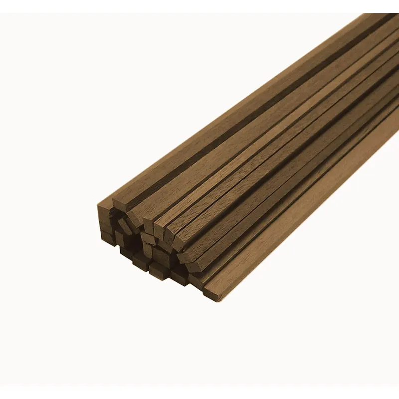 Baguettes en bois x 6 Noyer 1,5 x 3 x 1000 mm Satisfait Ou Remboursé