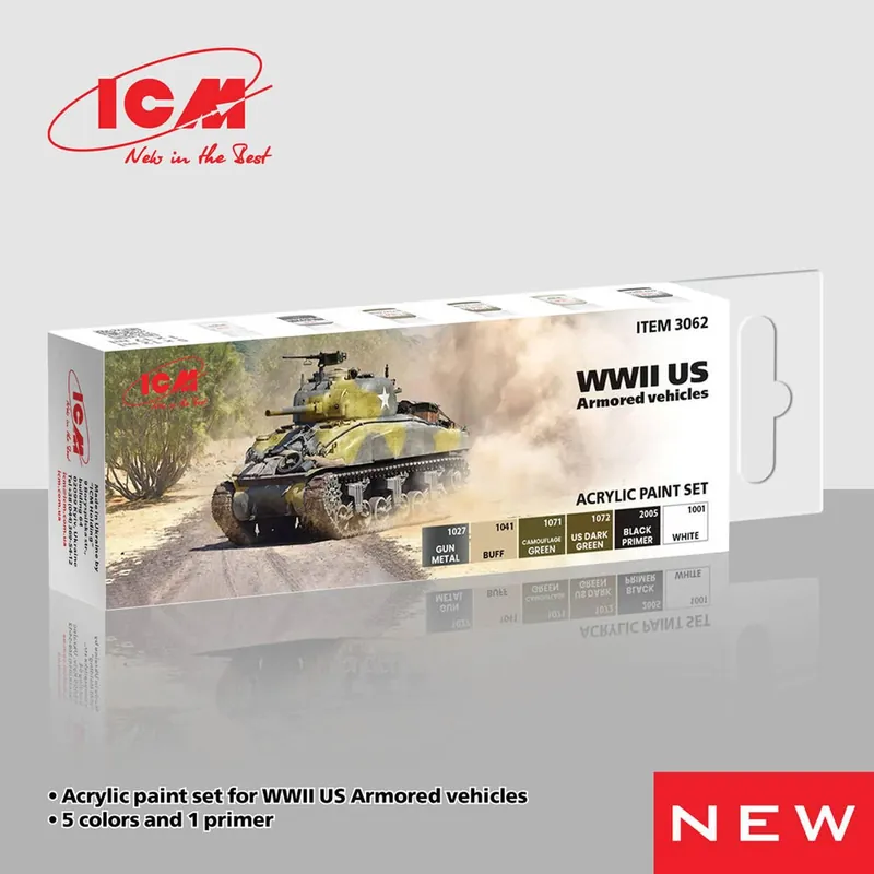 Set de peintures acryliques véhicules blindés US 2ème guerre mondiale Offre Exclusive