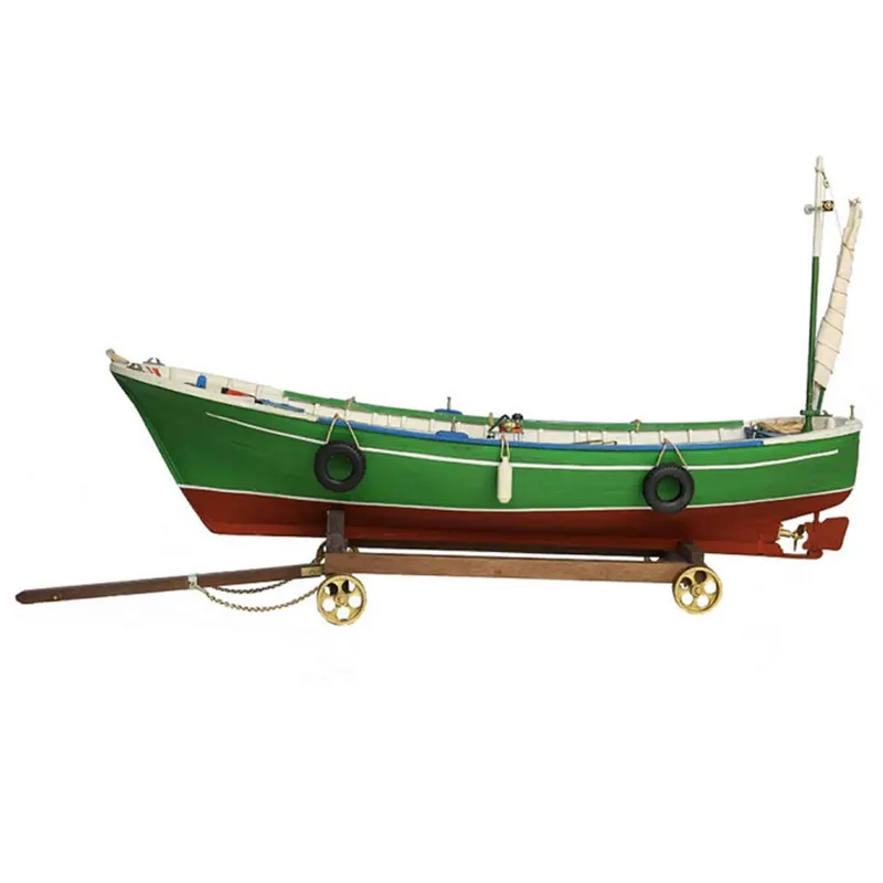 Maquette bateau bois BARQUERA, Bateau à moteur de la mer Cantabrique Authentique