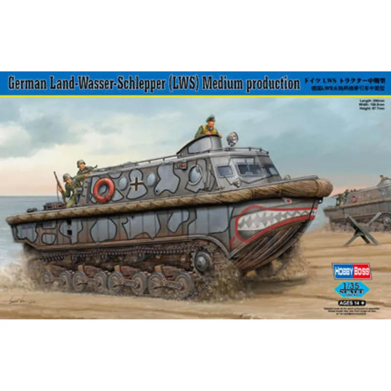 Maquette véhicule militaire Char amphibie allemand Land-Wasser-Schlepper (LWS) Réduction