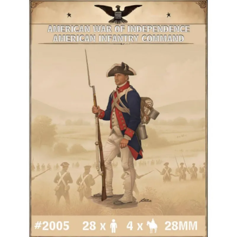 Promotion Figurines Commandement Infanterie Américaine Guerre de l‘indépendance