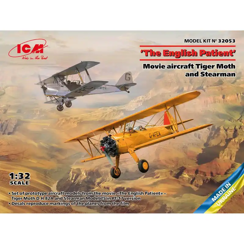 Maquette avion Le patient anglais, avion de cinéma Tiger Moth et Stearman Vente Directe