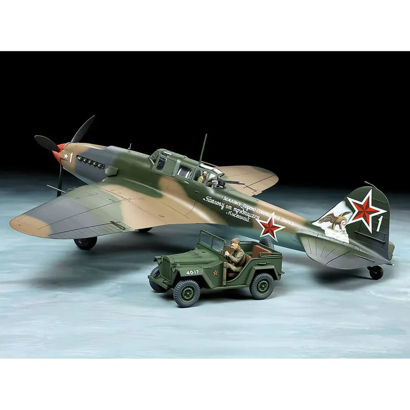 Maquettes Avion et véhicule Ilyushin IL-2 Shturmovik & Jeep GAZ-67B Retour Gratuit