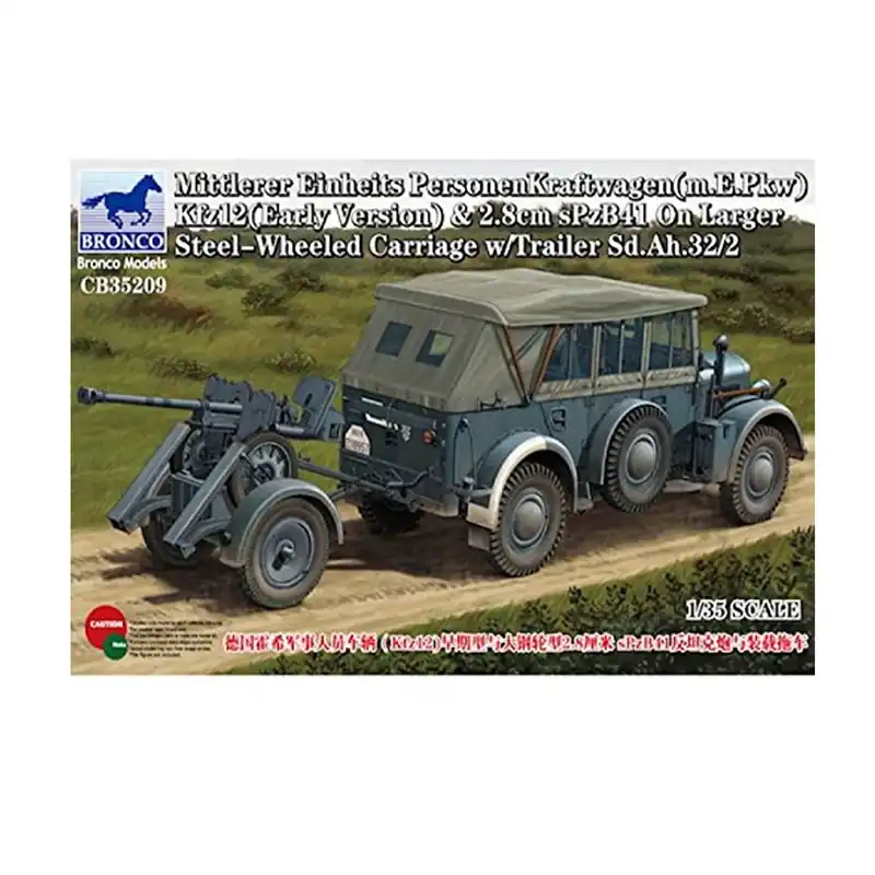 Maquette véhicule militaire Mittlerer Einheits Personenkraftwagen (m.E.Pkw) Kfz 12 et Sd.Ah 32/2 Must-Have