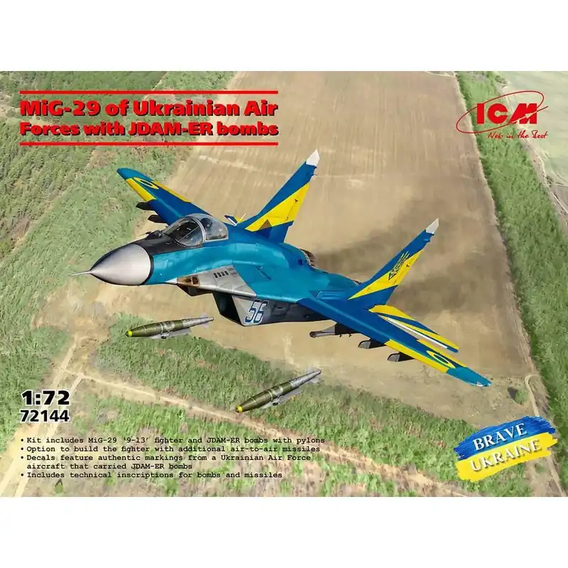 Must-Have Maquette Avion MiG-29 of Ukrainian Air Forces with JDAM-ER bombs in 1 72