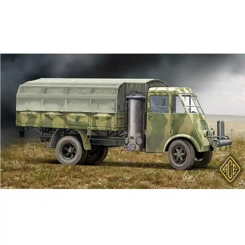 Paiement Sécurisé Maquette véhicule militaire Camion français AHN 3,5t avec générateur de gaz