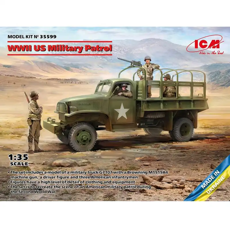 Usine Directe Maquettes véhicules et figurines Patrouille militaire américaine de la Seconde Guerre Mondiale