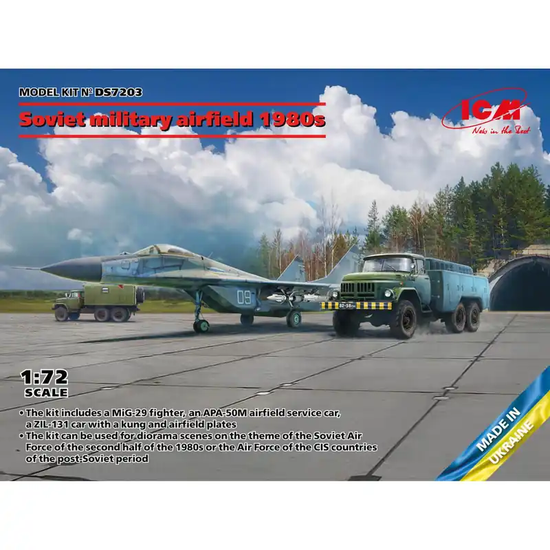 Commander Maintenant Maquettes Aérodrome militaire soviétique des années 1980 MIG29, APA-50M (ZiL-131), ATZ-5 SovPAG-14