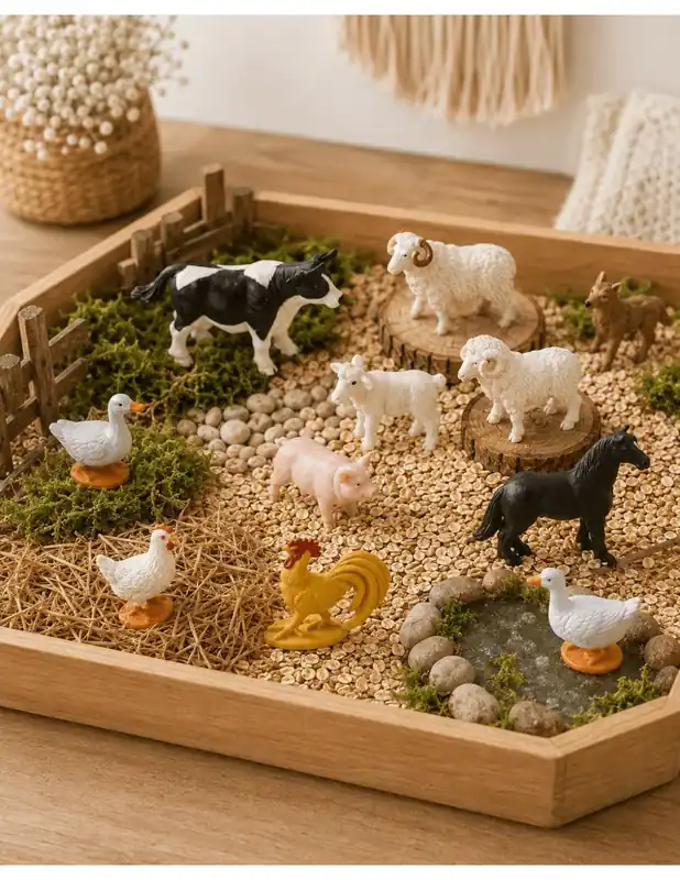 Pas Cher Ferme TOOB® - Tube Safari Ltd de 12 animaux de la ferme - Jouet miniature réaliste