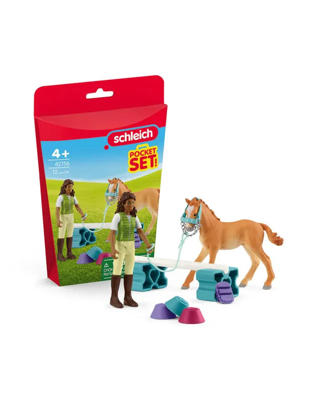 Schleich Pocket Set – Sarah & poulain Tennessee avec accessoires d’entraînement Offre Exclusive