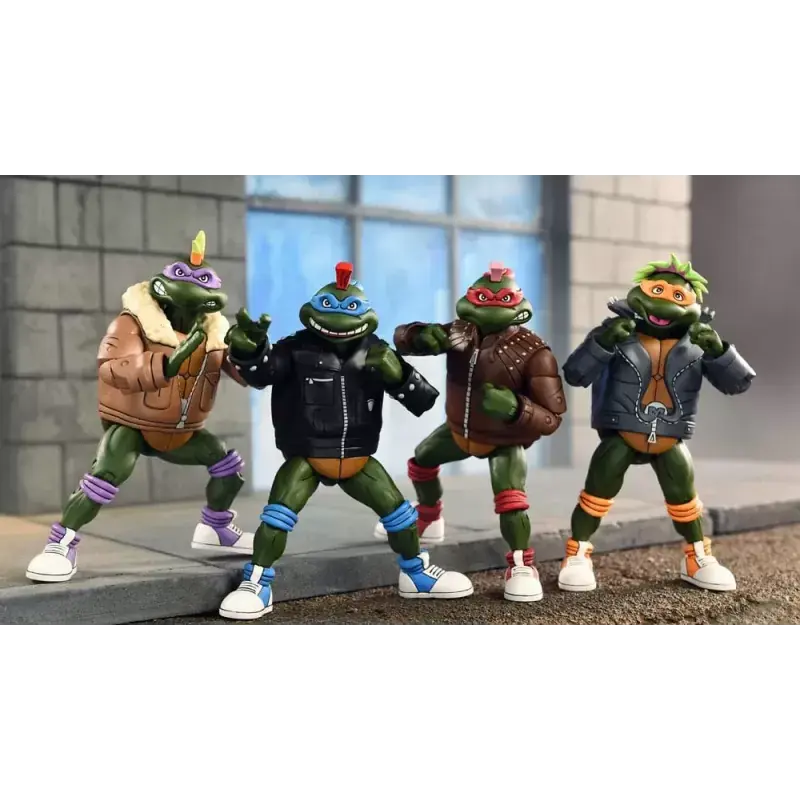 Tortues Ninja (Cartoon) figurines Pack de 4 Punk Turtles Neca Promotion