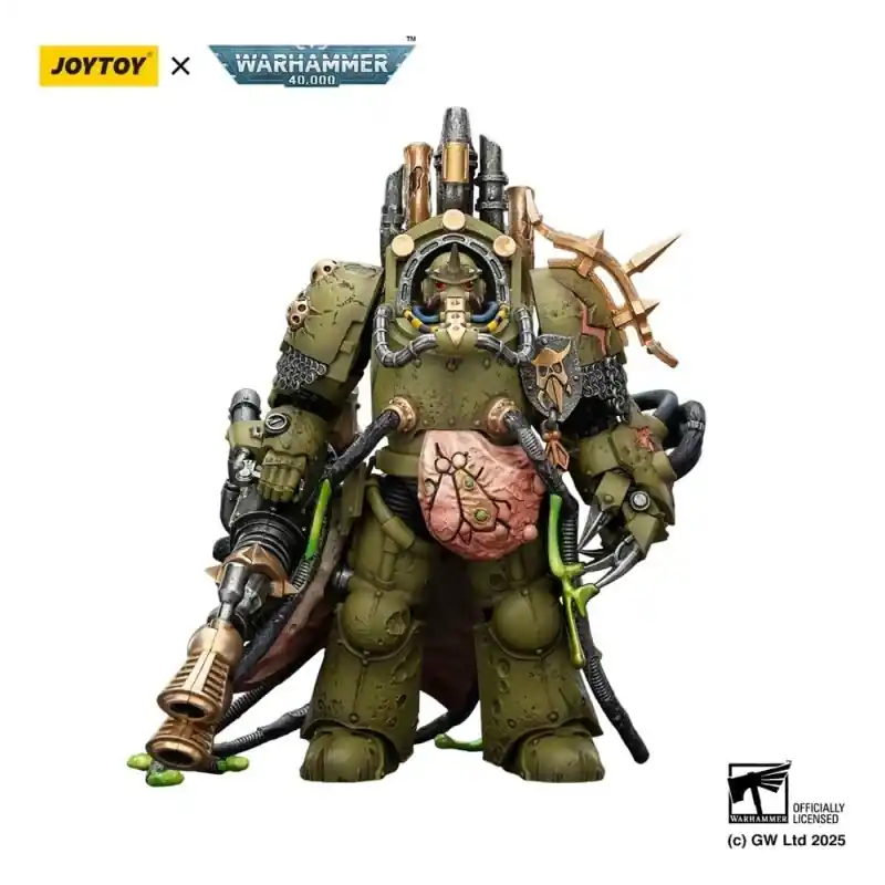 Warhammer 40,000 figurine Death Guard Lord of Virulence with Power Fist and Twin Plague Spewer 14 cm Joy Toy Dernière Chance