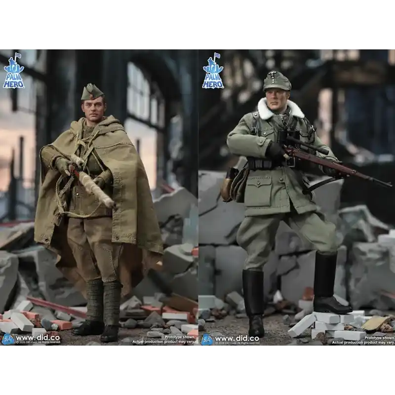Commander Maintenant WWII SET Russian Sniper Vasily Zaitsev & German Major Erwin König Action Figurine 1/12 DID XR80036 XR80037