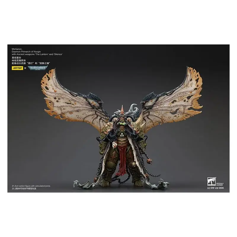 Warhammer 40k Action Figurine 1/18 Mortarion Daemon Primarch of Nurgle with Ancient weapons The Lantern and Silence 21cm Offre Limitée