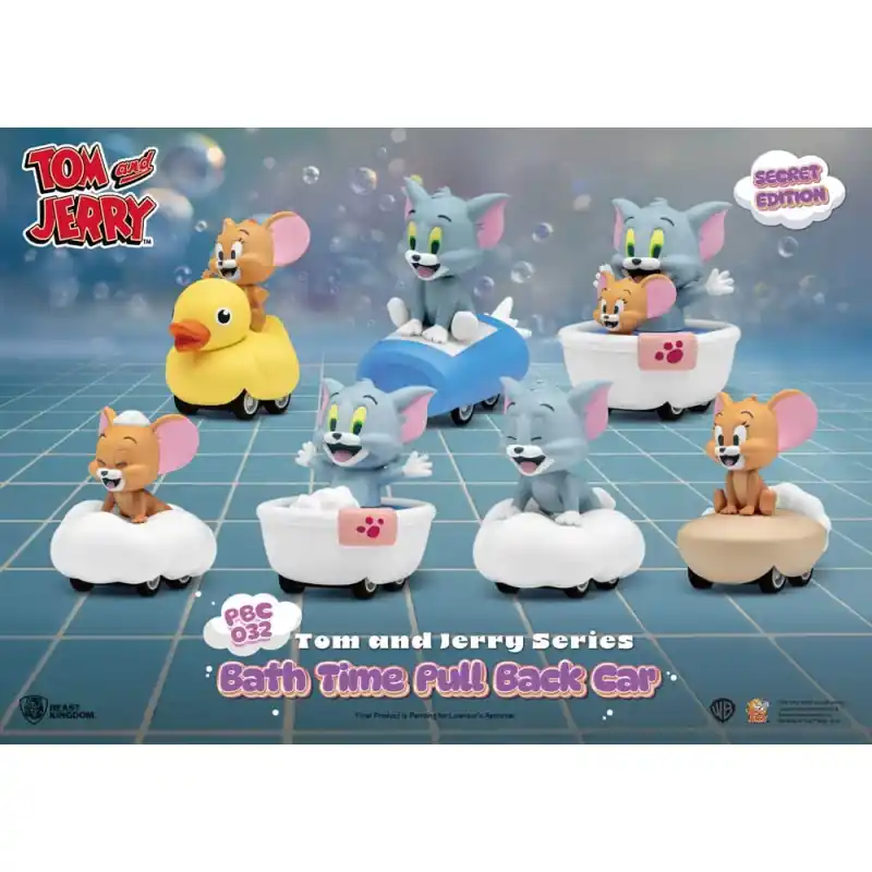 Acheter En Ligne Tom and Jerry Pull Back Car Series Pack de 6 voitures à friction Bath Time Blind Box 5cm