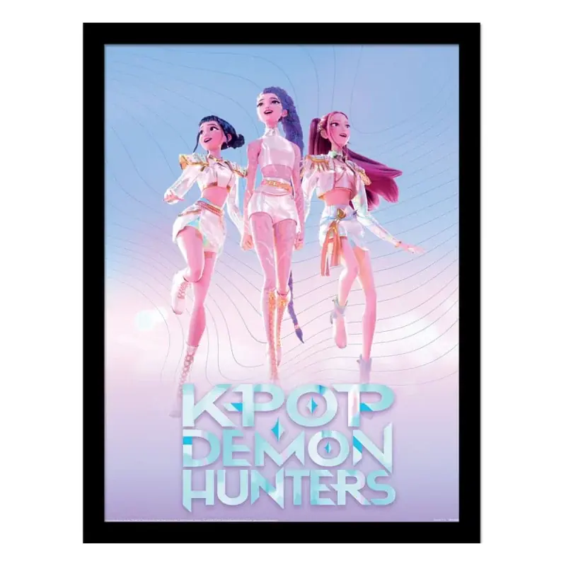 KPop Demon Hunters Poster Encadré Collector Print Trio 30x40cm Produit De Marque