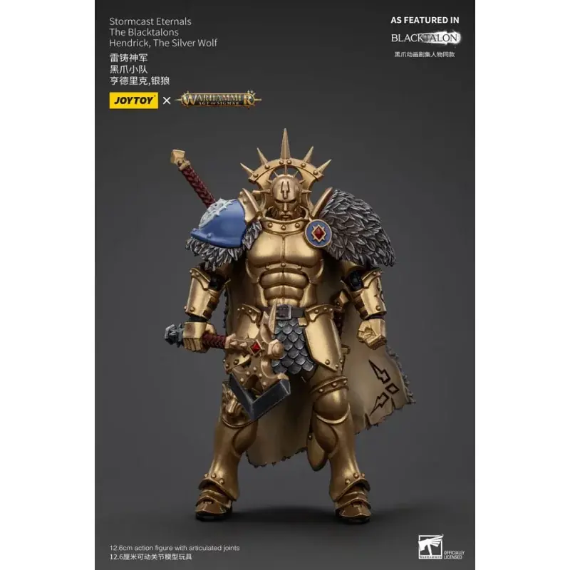 Warhammer Age of Sigmar Action Figurine 1/18 Stormcast Eternals The Blacktalons Hendrick The Silver Wolf 13cm Promotion