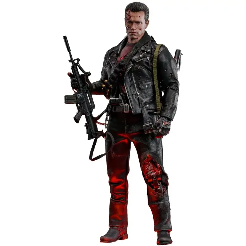 Offre Spéciale Hot Toys DX46 Terminator 2 Le Jugement Dernier Collectible Action Figurine 1/6 T-800 (Battle Damaged Version 2.0) 32cm