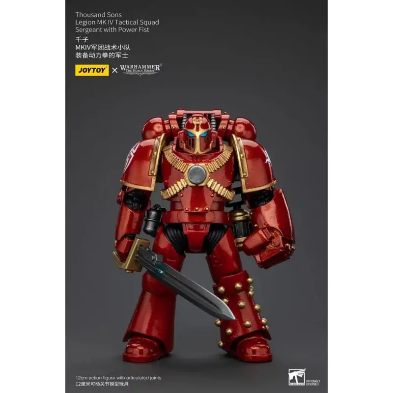 Promotion Saisonnière Warhammer The Horus Heresy Action Figurine 1/18 Thousand Sons Legion MK IV Tactical Squad Sergeant with Power Fist 12cm