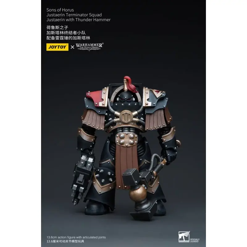 Certifié Warhammer The Horus Heresy Action Figurine 1/18 Sons of Horus Justaerin Terminator Squad Justaerin with Thunder Hammer 12cm