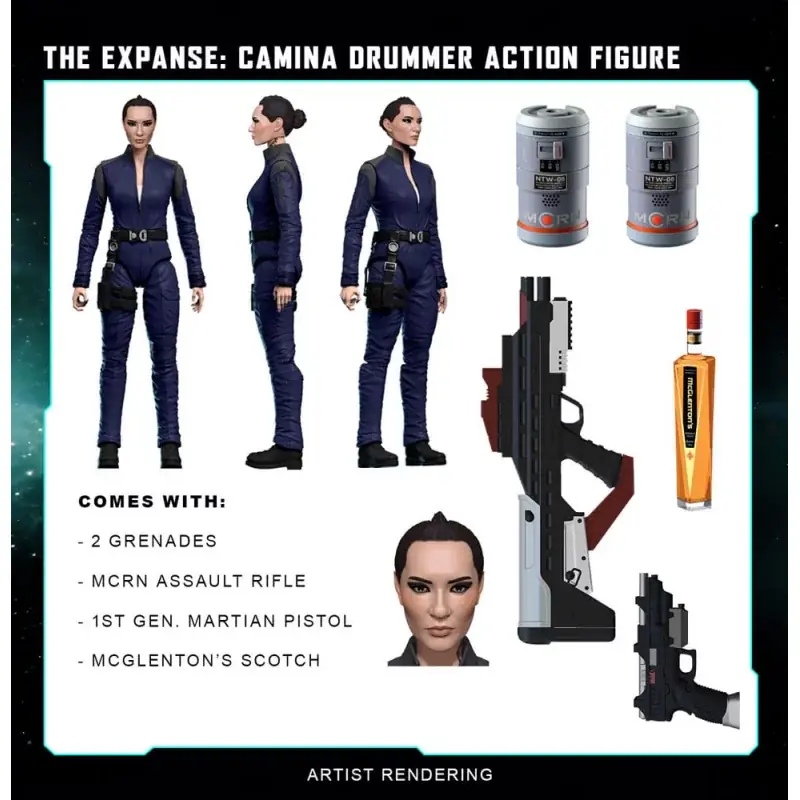 The Expanse Action Figurine Camina Drummer 20cm Satisfait Ou Remboursé