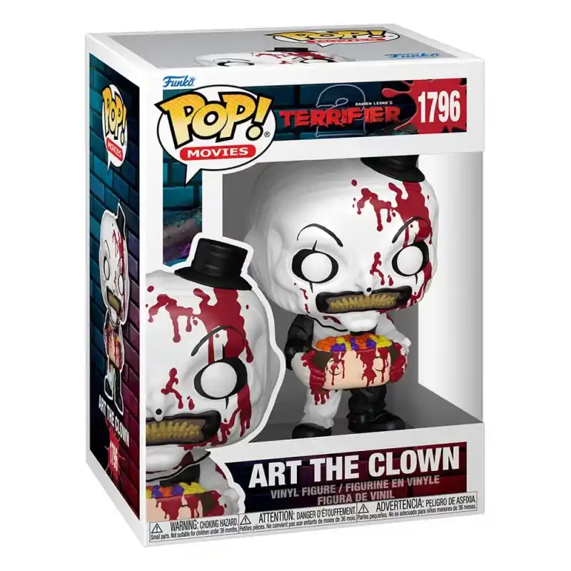 Expédition Rapide Terrifier 2 POP! Movies Art the Clown Bloody with Candy Filled Head Figurine 10cm N°1796