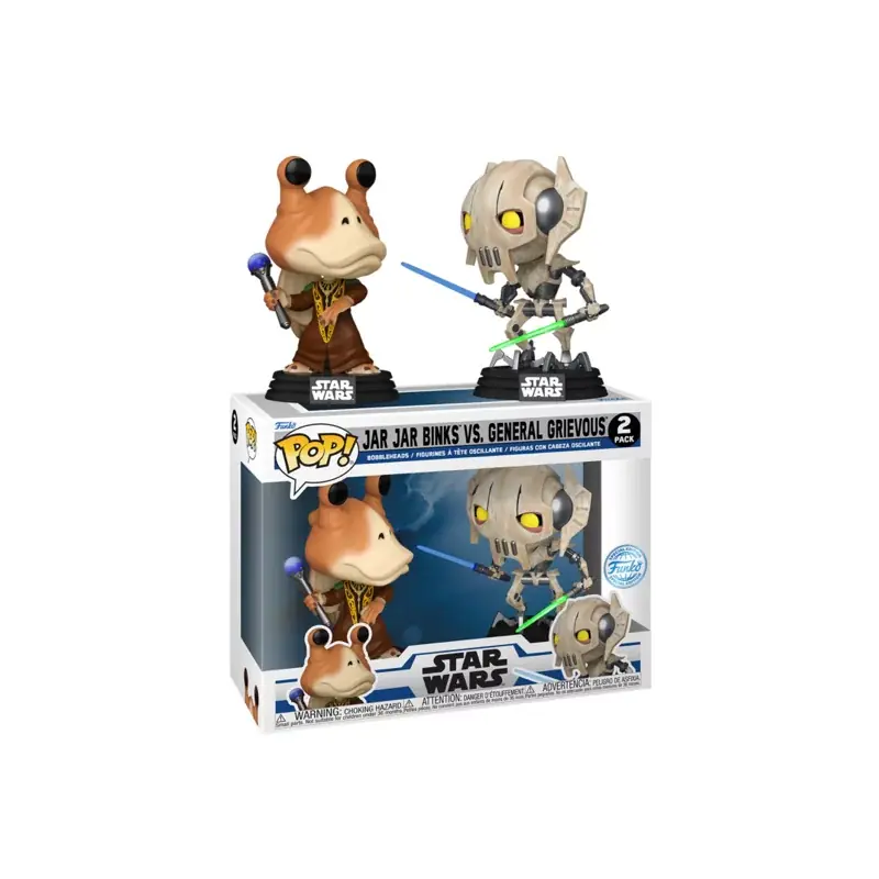 Super Prix Star Wars The Clone Wars Pack 2 POP! Jar Jar Binks vs. General Grievous Figurine 10cm