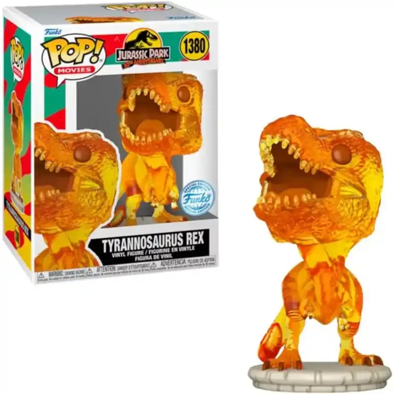 Jurassic Park POP! Movies Vinyl figurine Tyrannosaurus Rex (Amber) Translucide Exclusive n°1380 Prix Promo