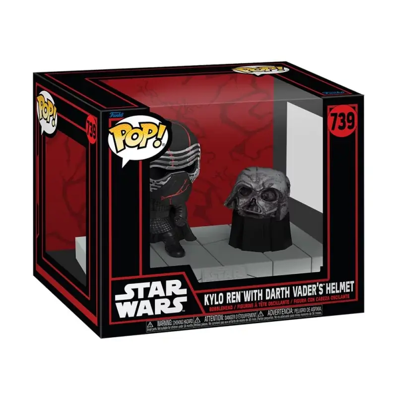 Jusqu'à Épuisement Des Stocks Star Wars Dark Side POP! Deluxe Kylo Ren with Vader‘s Helmet Moment (Dark Side) Figurine 10cm N°739