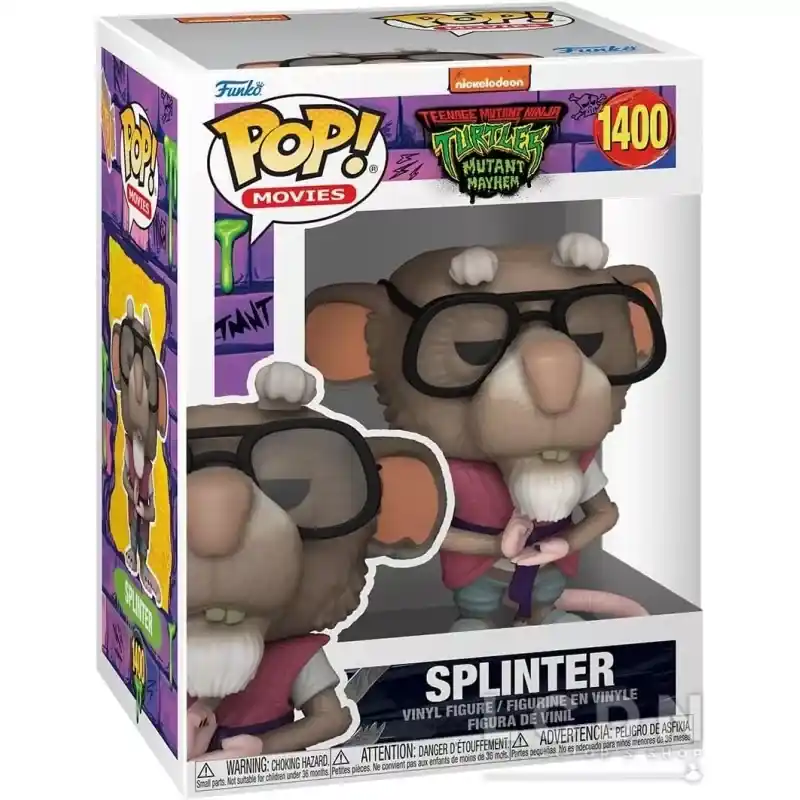 Retour Gratuit Teenage Mutant Ninja Turtles Mutant Mayhem POP! Movies Splinter Vinyle Figurine 10cm N°1400
