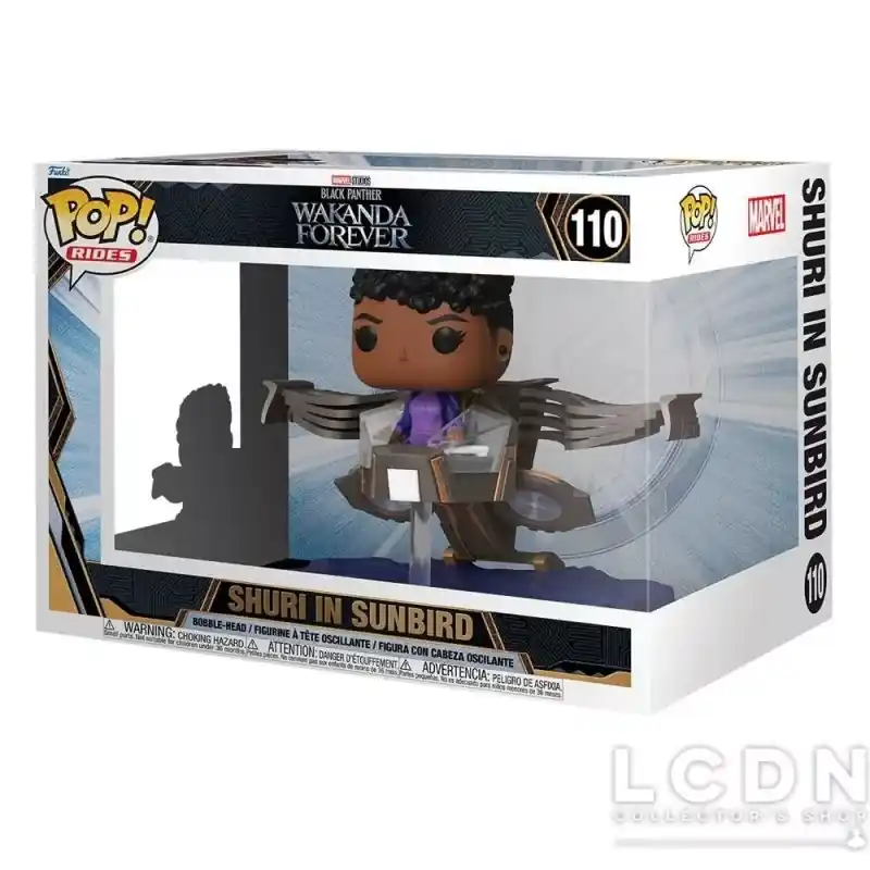 Expédié Aujourd'hui Black Panther Wakanda Forever POP! Rides Super Deluxe Shuri in Sunbird Vinyle Figurine 15cm N°110