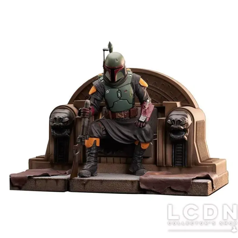 Promotion Saisonnière Star Wars The Mandalorian Statue 1/7 Premier Collection Boba Fett on Throne 24cm