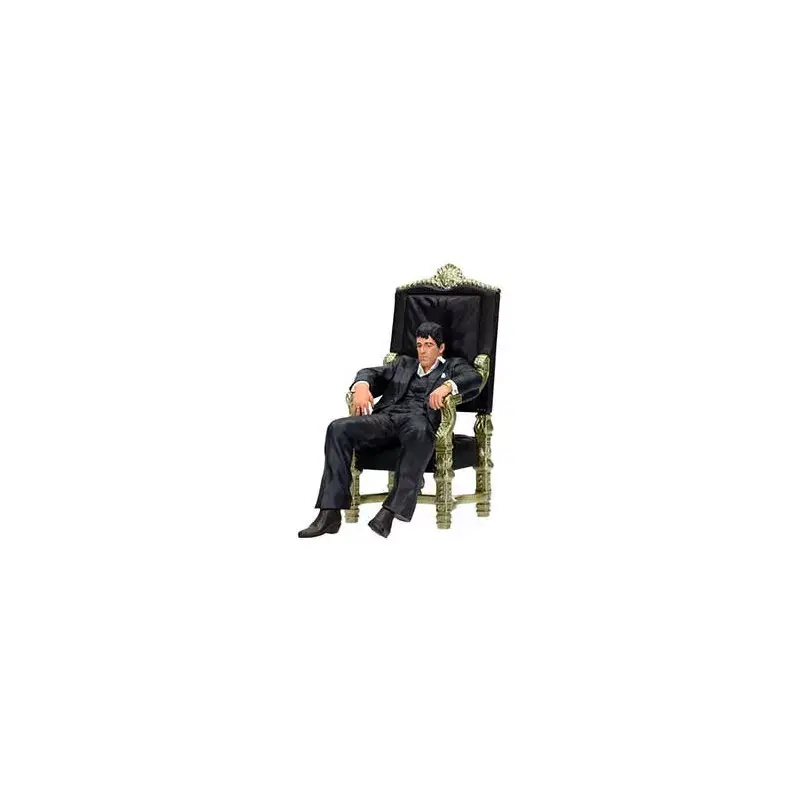 Scarface Movie Icons PVC Statue Tony Montana dans son fauteuil 18 cm Nouvelle Collection