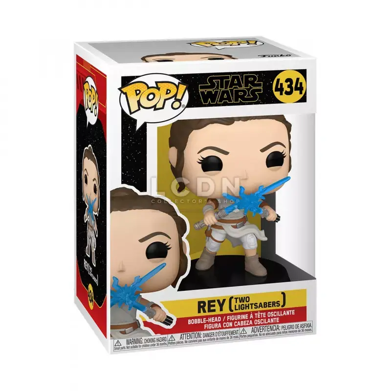 Petit Prix Star Wars Episode IX POP! Movies Vinyl Figurine Rey avec 2 Sabre Laser 10cm N°434